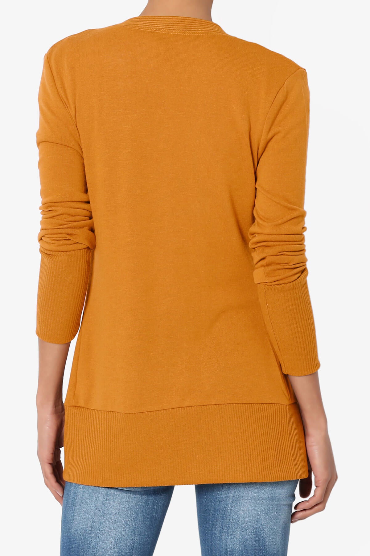 Braeden Snap Button V-Neck Cardigan D. MUSTARD_2