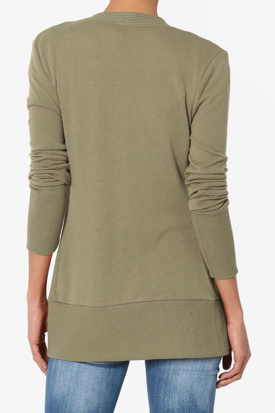 Braeden Snap Button V-Neck Cardigan KHAKI GREEN_2