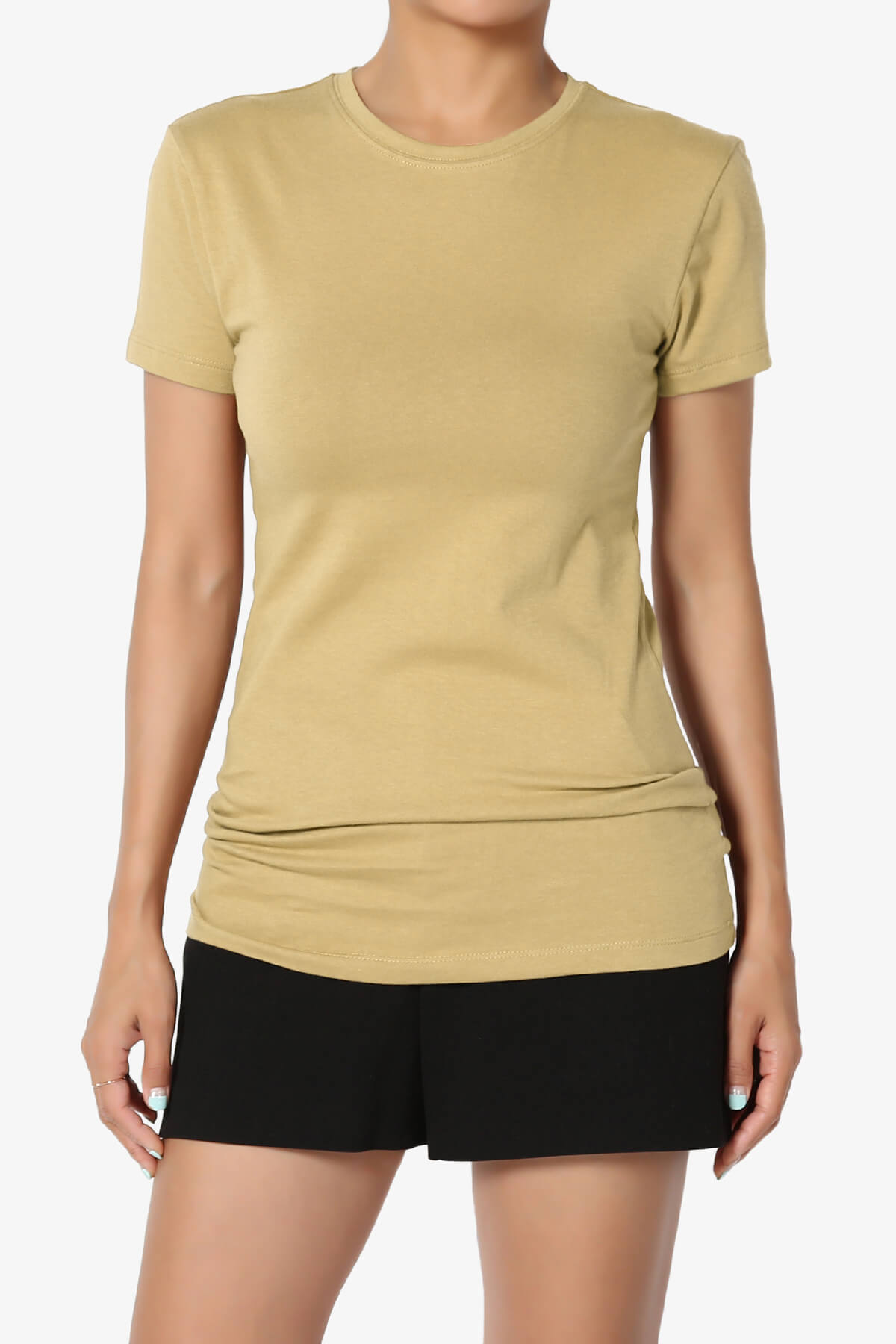 Candela Crew Neck Short Sleeve T-Shirts KHAKI_1