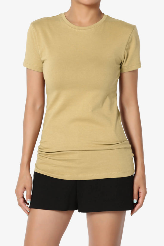 Candela Crew Neck Short Sleeve T-Shirts KHAKI_1