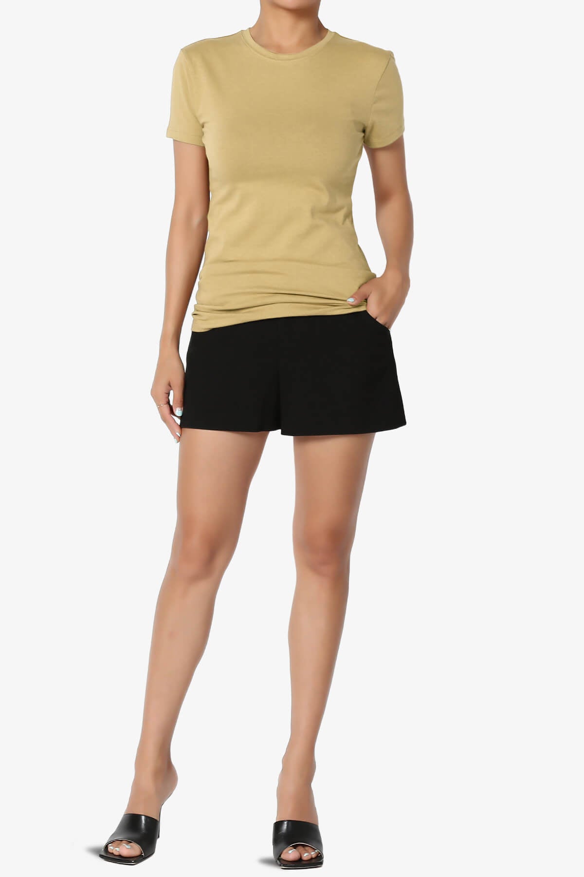 Candela Crew Neck Short Sleeve T-Shirts KHAKI_6