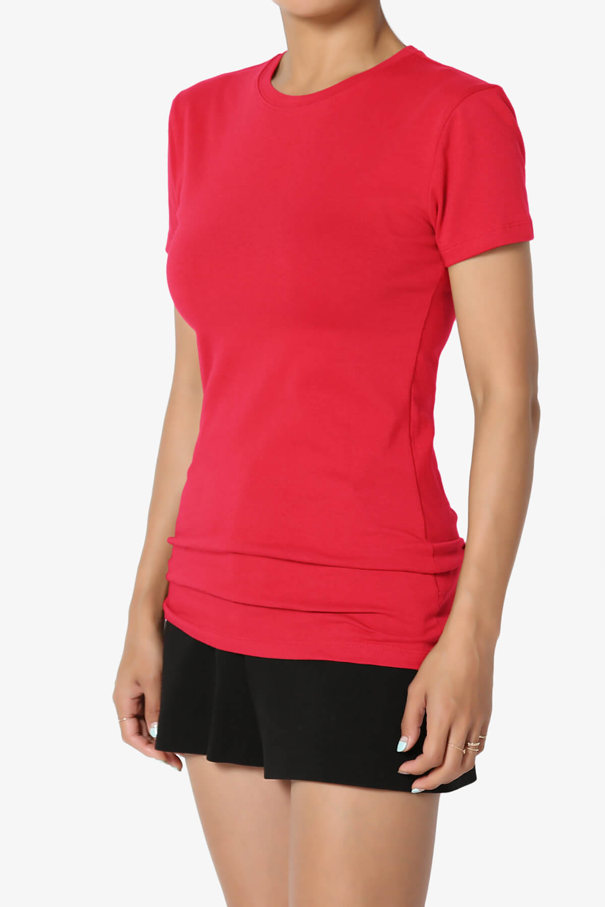 Candela Crew Neck Short Sleeve T-Shirts RED_3