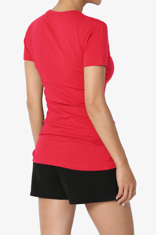 Candela Crew Neck Short Sleeve T-Shirts RED_4
