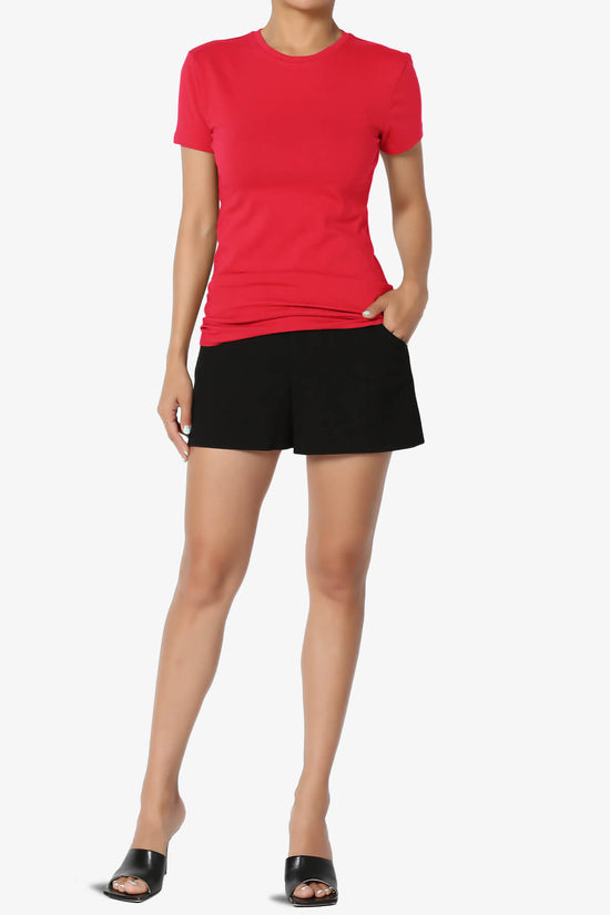 Candela Crew Neck Short Sleeve T-Shirts RED_6