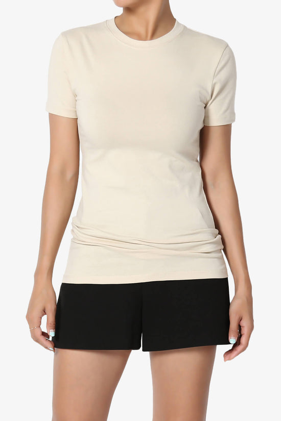 Candela Crew Neck Short Sleeve T-Shirts TAUPE_1