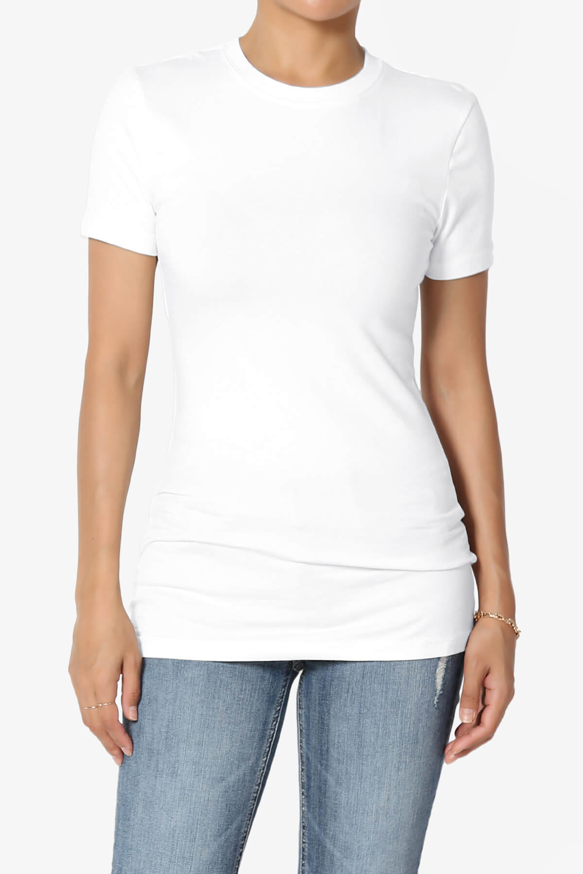 Candela Crew Neck Short Sleeve T-Shirts WHITE_1