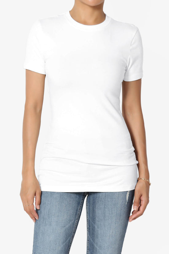 Candela Crew Neck Short Sleeve T-Shirts WHITE_1