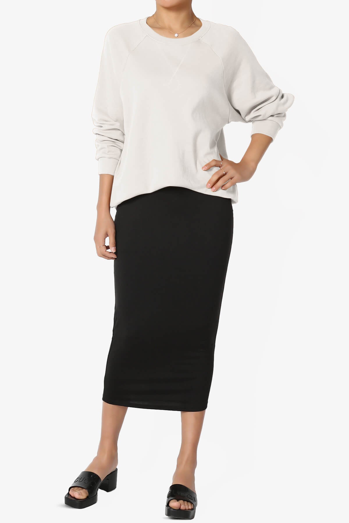 Carlene Cotton Raglan Sleeve Pullover Top BONE_6