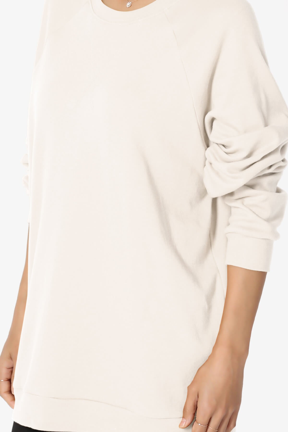 Carlene Cotton Raglan Sleeve Pullover Top CREAM_5