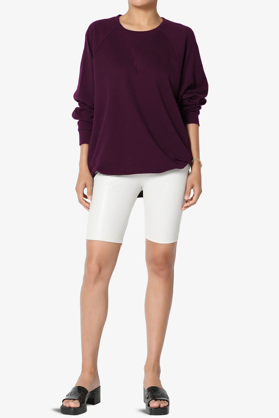 Carlene Cotton Raglan Sleeve Pullover Top DARK PLUM_6