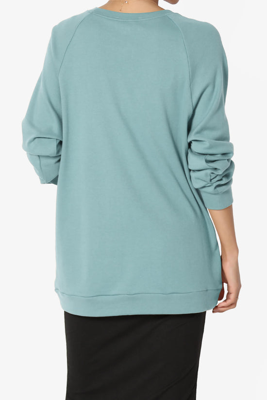 Carlene Cotton Raglan Sleeve Pullover Top DUSTY BLUE_2