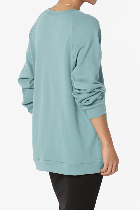Carlene Cotton Raglan Sleeve Pullover Top DUSTY BLUE_4