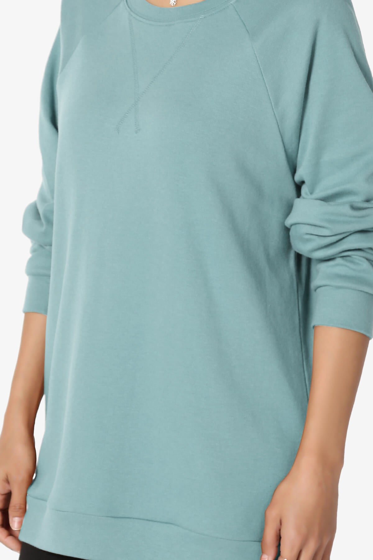 Carlene Cotton Raglan Sleeve Pullover Top DUSTY BLUE_5