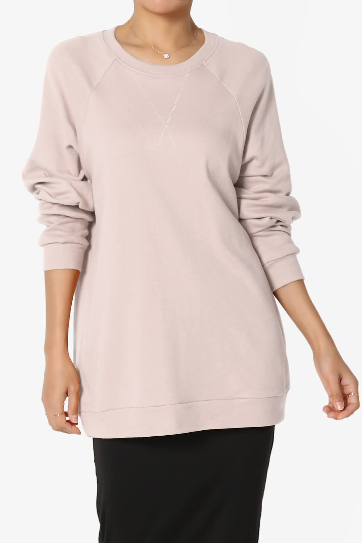Carlene Cotton Raglan Sleeve Pullover Top DUSTY BLUSH_1