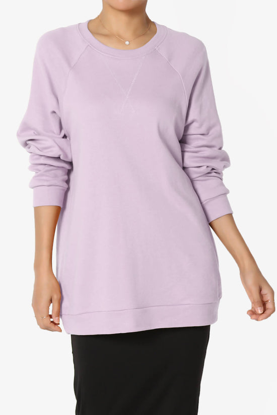 Carlene Cotton Raglan Sleeve Pullover Top DUSTY LAVENDER_1