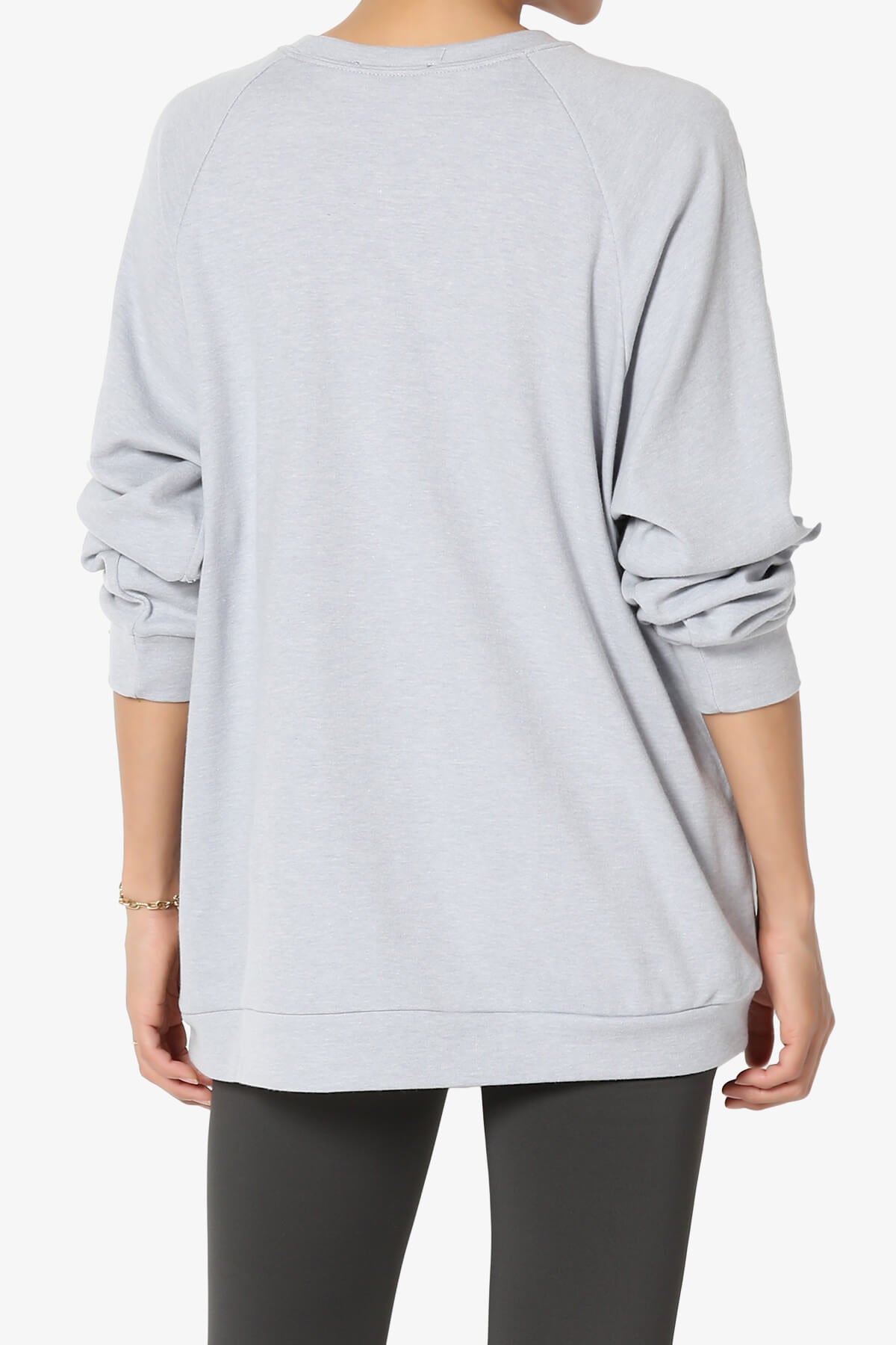 Carlene Cotton Raglan Sleeve Pullover Top HEATHER GREY_2