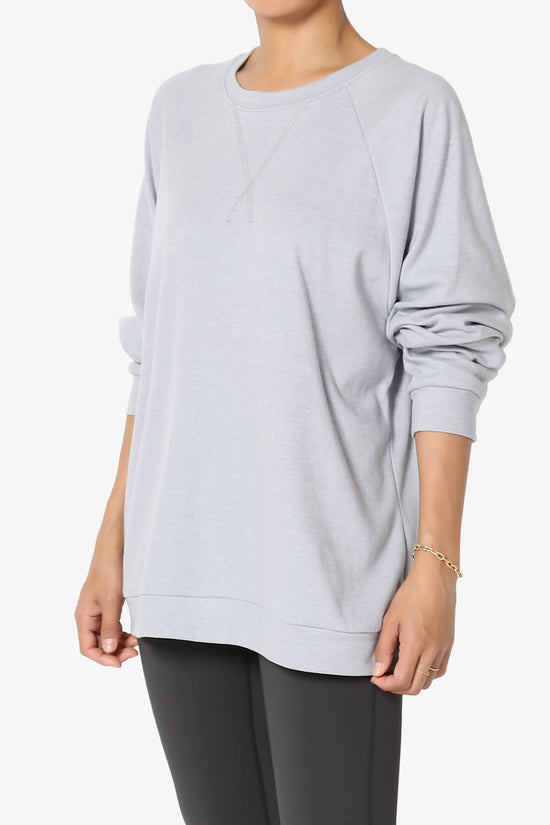 Carlene Cotton Raglan Sleeve Pullover Top HEATHER GREY_3