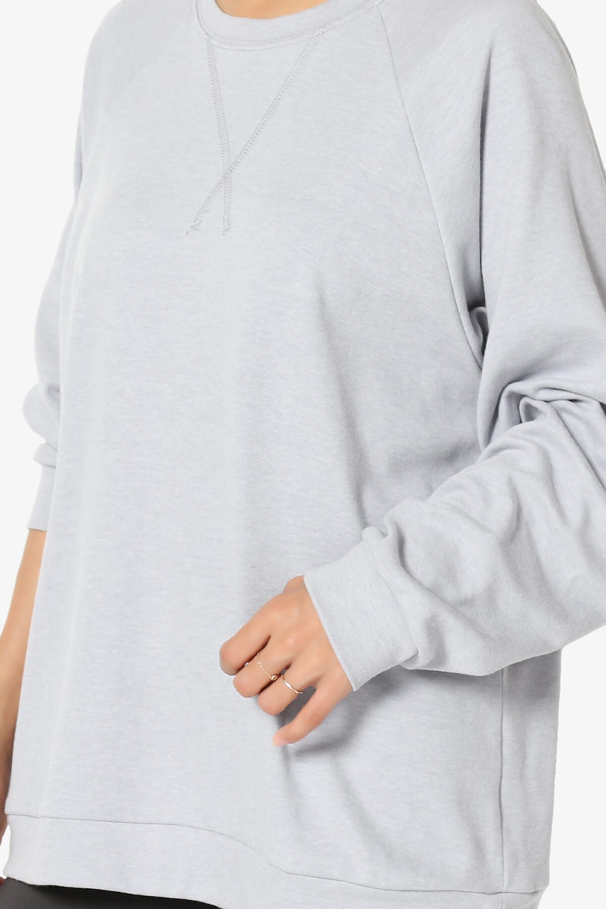 Carlene Cotton Raglan Sleeve Pullover Top HEATHER GREY_5