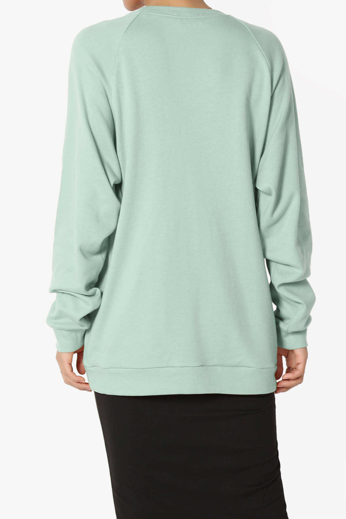Carlene Cotton Raglan Sleeve Pullover Top LIGHT GREEN_2