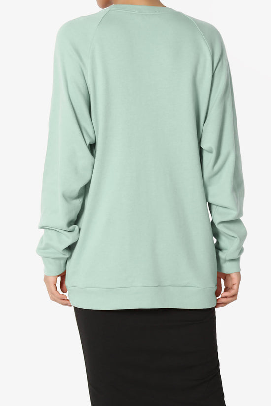 Carlene Cotton Raglan Sleeve Pullover Top LIGHT GREEN_2