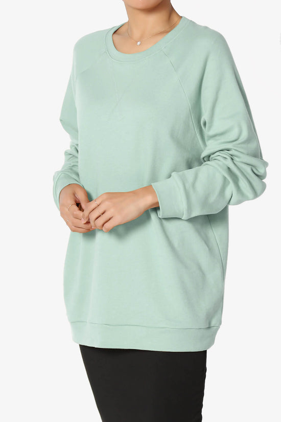 Carlene Cotton Raglan Sleeve Pullover Top LIGHT GREEN_3