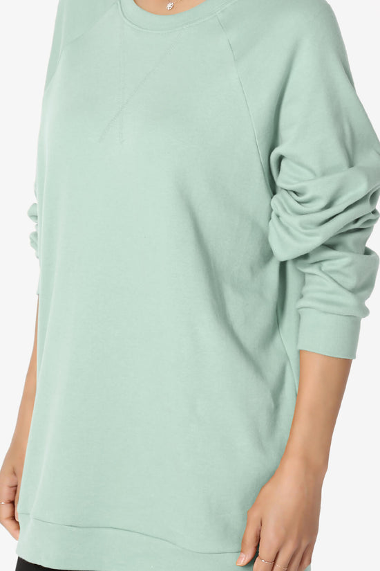 Carlene Cotton Raglan Sleeve Pullover Top LIGHT GREEN_5