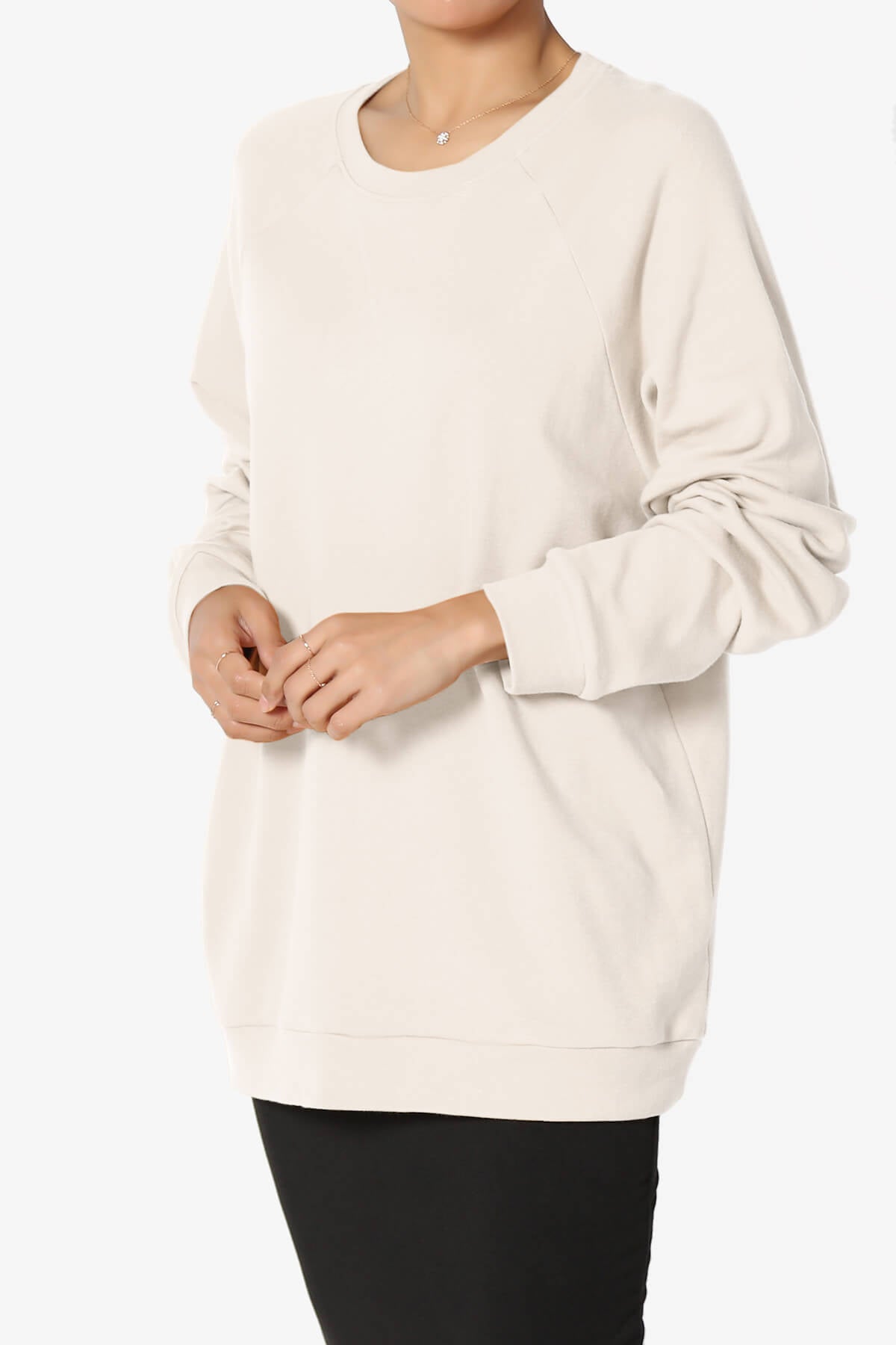 Carlene Cotton Raglan Sleeve Pullover Top PLUS