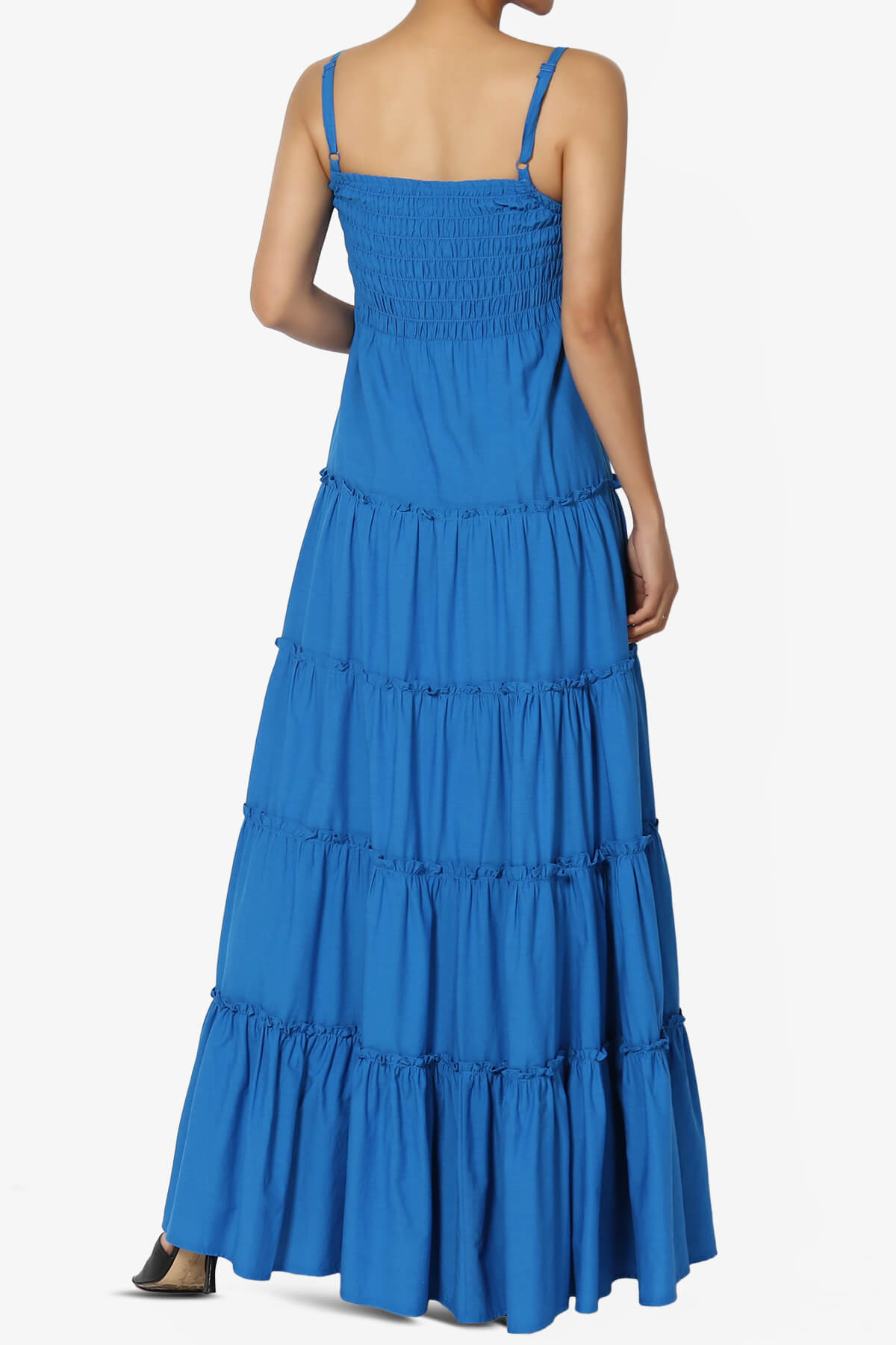 Cassie Smocked Cami Tiered Maxi Dress OCEAN BLUE_2