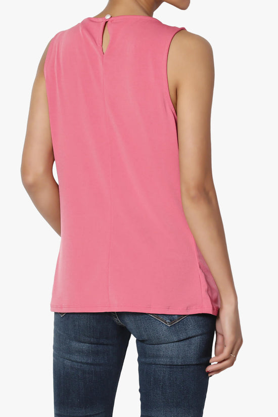 Chaffee Pleat Neck Tank Top DESERT ROSE_2