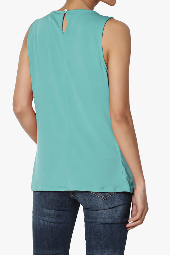 Chaffee Pleat Neck Tank Top DUSTY TEAL_2