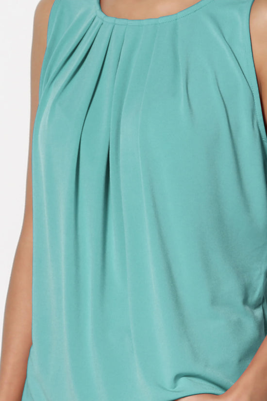 Chaffee Pleat Neck Tank Top DUSTY TEAL_5
