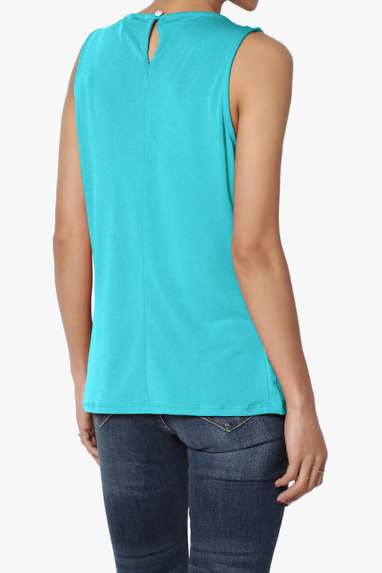 Chaffee Pleat Neck Tank Top ICE BLUE_4