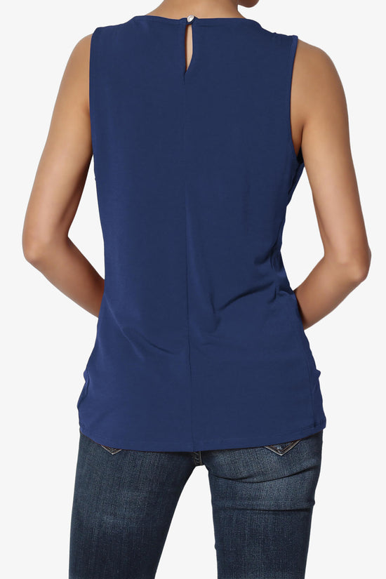 Chaffee Pleat Neck Tank Top LIGHT NAVY_2