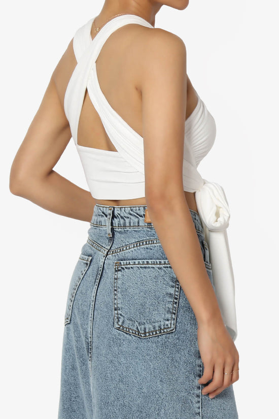 Clementine Multi Way Scarf Wrap Crop Top IVORY_4