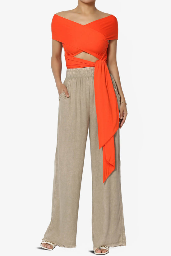 Clementine Multi Way Scarf Wrap Crop Top ORANGE_6