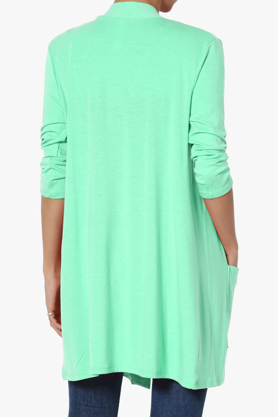 Daday Slouchy Pocket 3/4 Sleeve Cardigan GREEN MINT_2