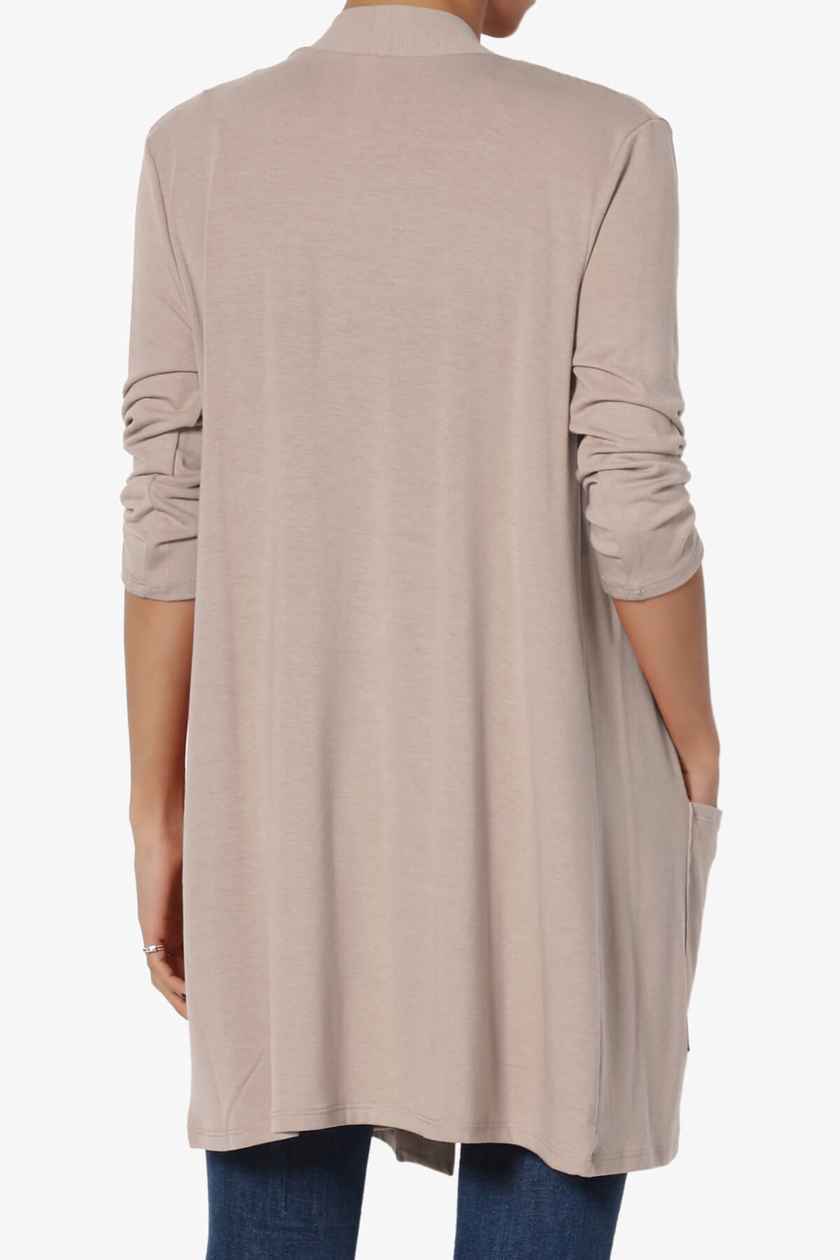 Daday Slouchy Pocket 3/4 Sleeve Cardigan LIGHT MOCHA_2