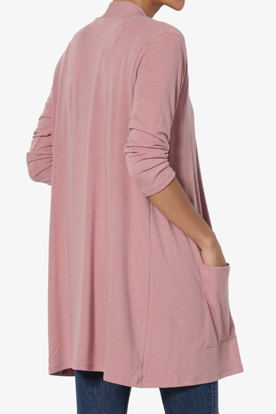 Daday Slouchy Pocket 3/4 Sleeve Cardigan LIGHT ROSE_4