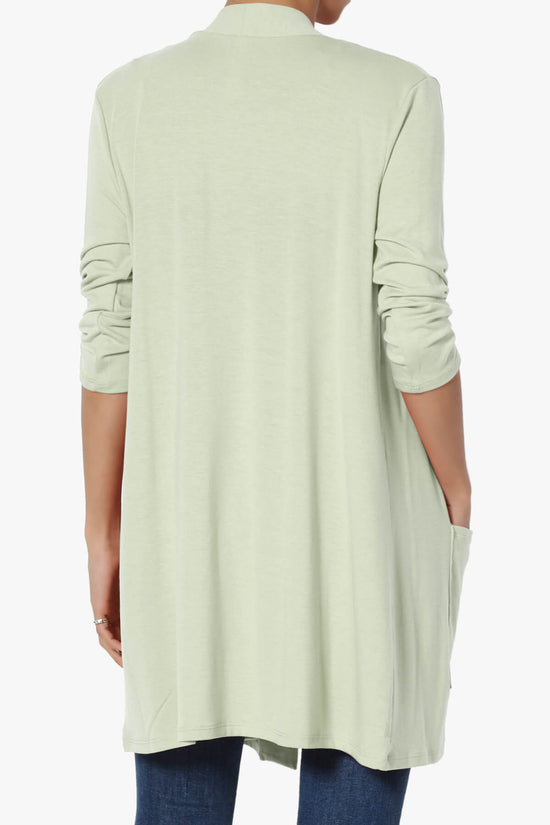 Daday Slouchy Pocket 3/4 Sleeve Cardigan LIGHT SAGE_2
