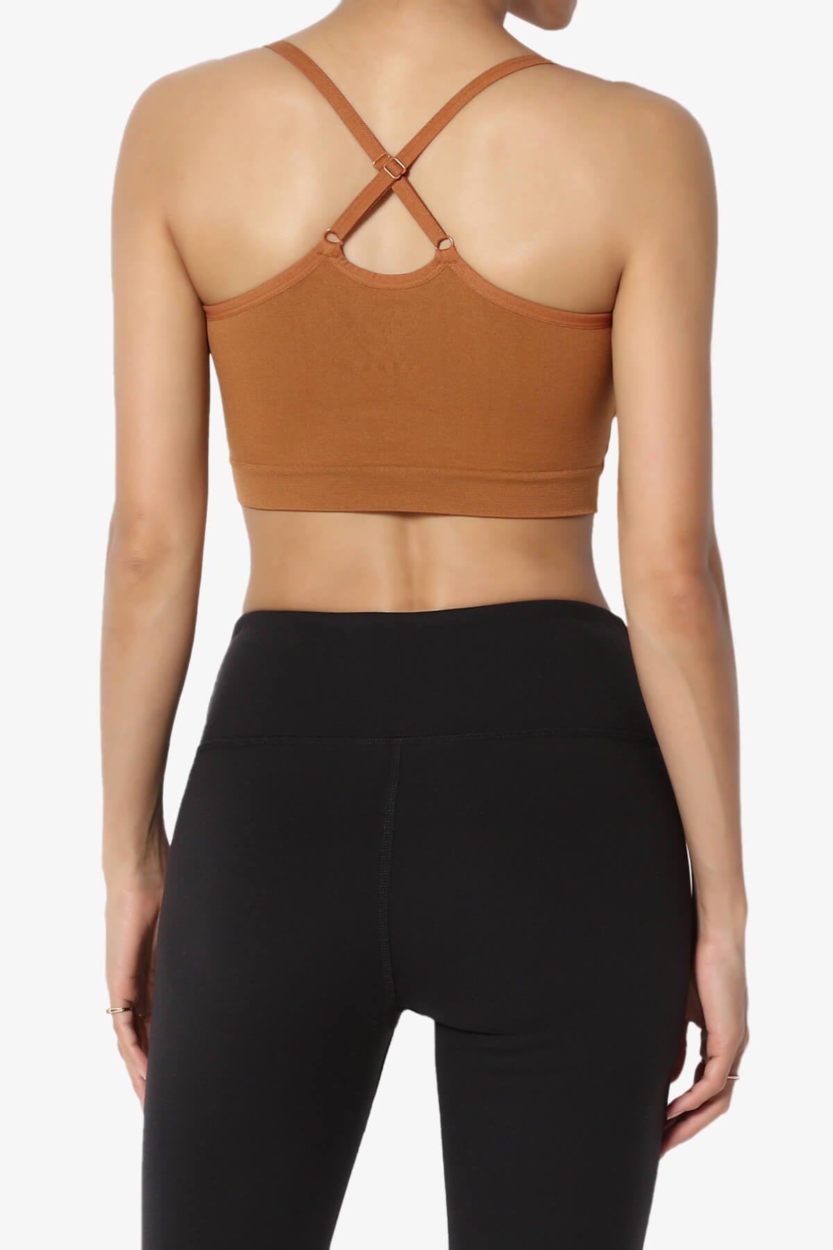 Dassie Padded Cross Back Bra Top ALMOND_2