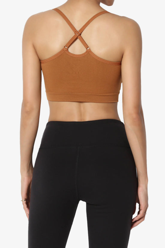 Dassie Padded Cross Back Bra Top ALMOND_2