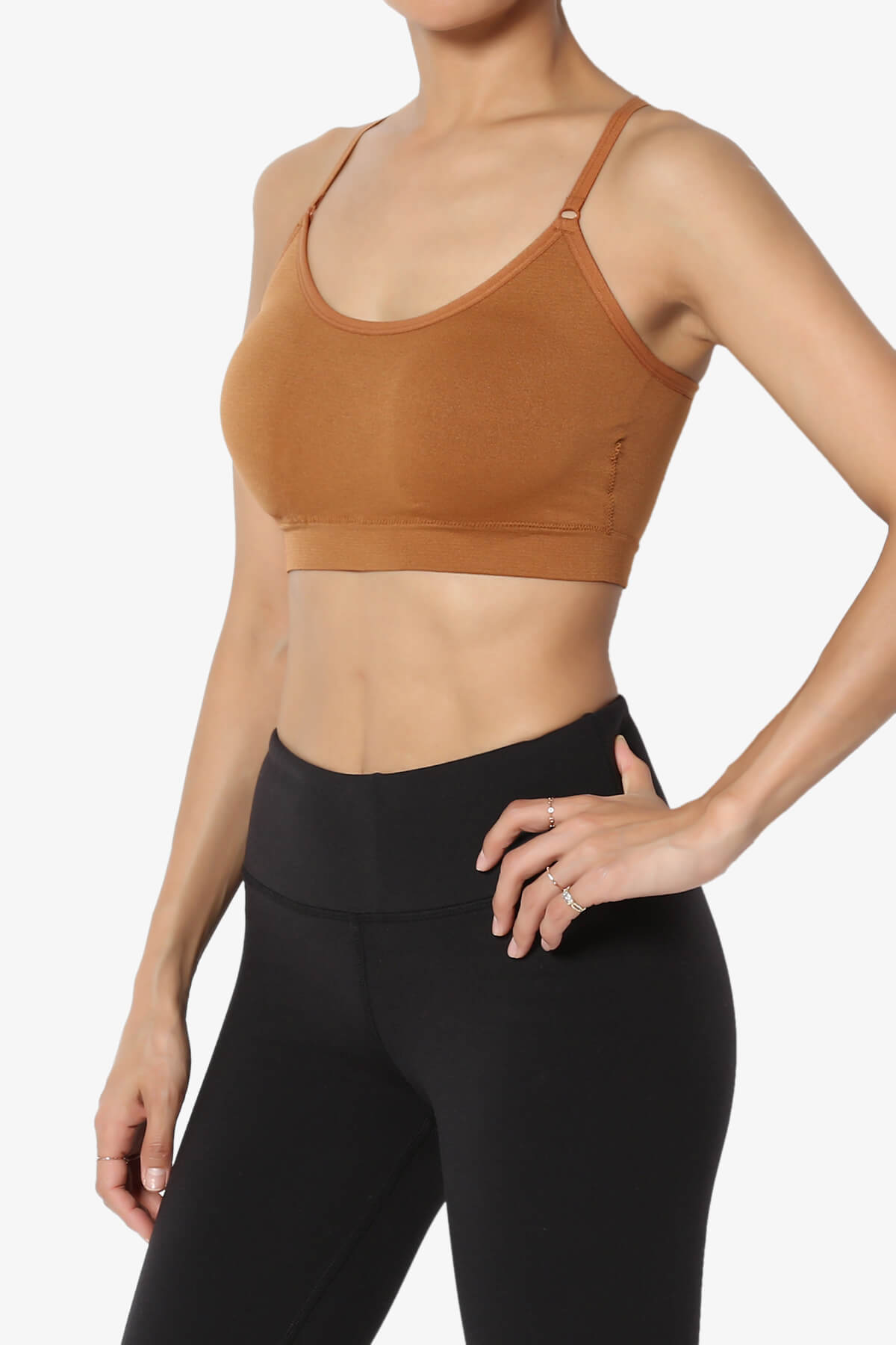 Dassie Padded Cross Back Bra Top ALMOND_3