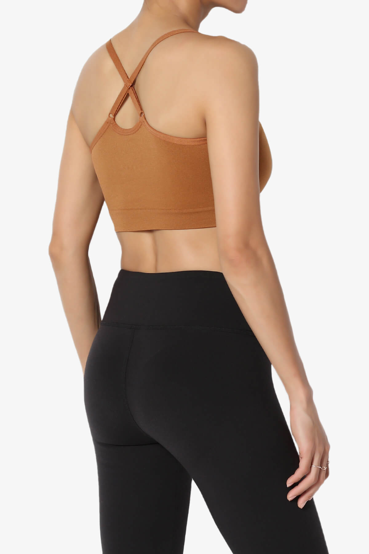 Dassie Padded Cross Back Bra Top ALMOND_4