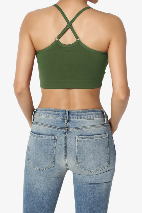 Dassie Padded Cross Back Bra Top ARMY GREEN_2