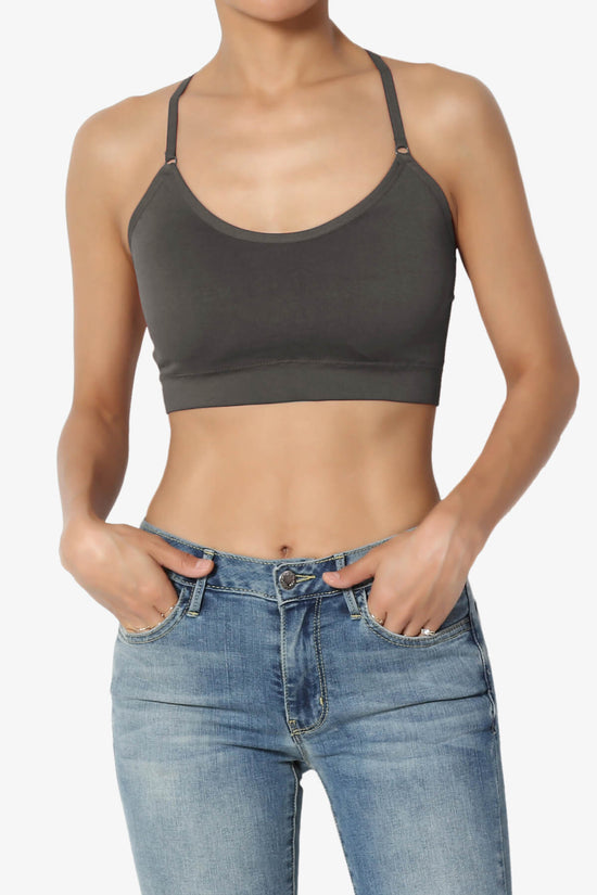 Dassie Padded Cross Back Bra Top ASH GREY_1