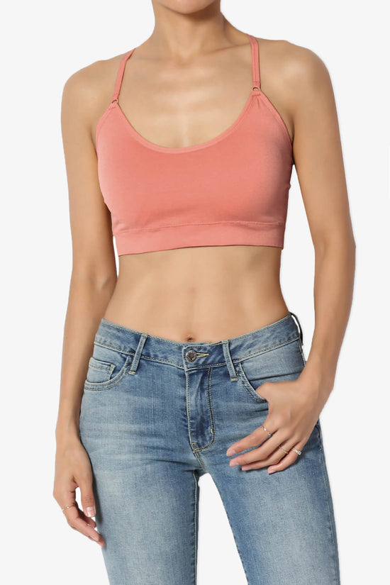 Dassie Padded Cross Back Bra Top ASH ROSE_1