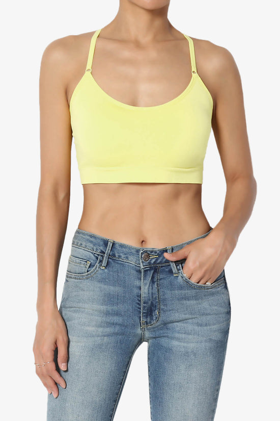 Dassie Padded Cross Back Bra Top BANANA_1