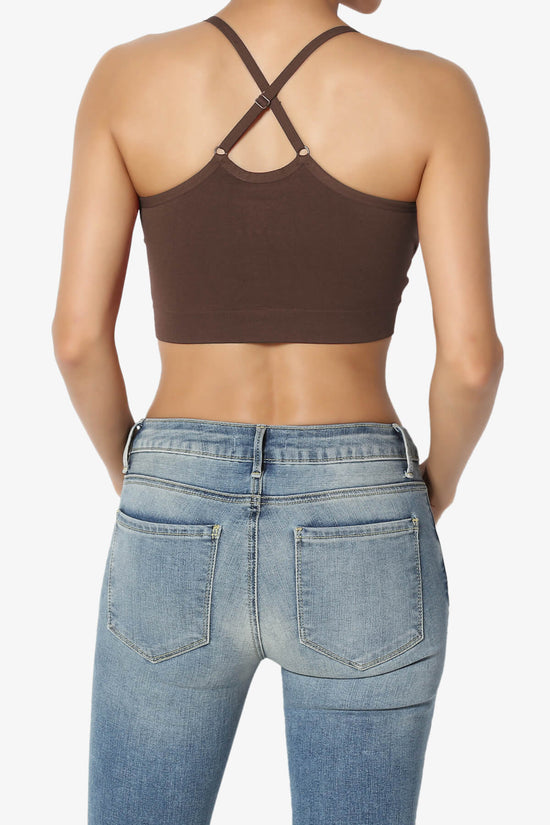 Dassie Padded Cross Back Bra Top BROWN_2