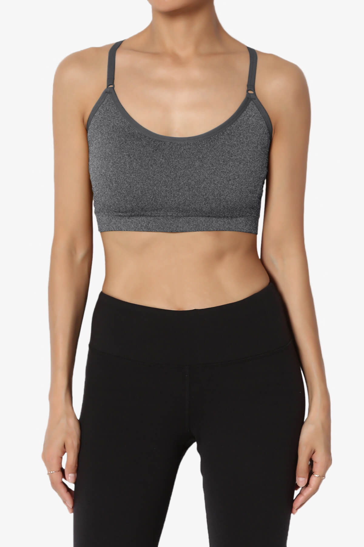 Dassie Padded Cross Back Bra Top CHARCOAL_1