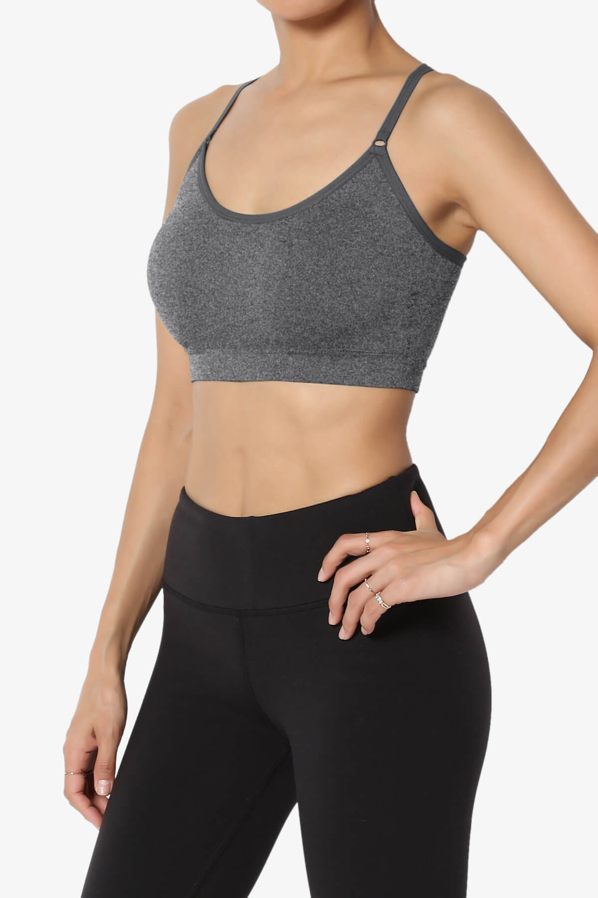 Dassie Padded Cross Back Bra Top CHARCOAL_3